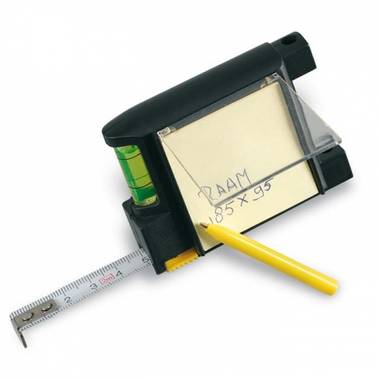 Zvinovací meter so zápisníkom a perom